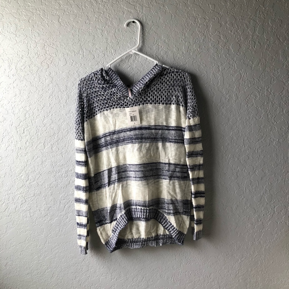 Blue and White Poof Apparel Sweatshirt, S